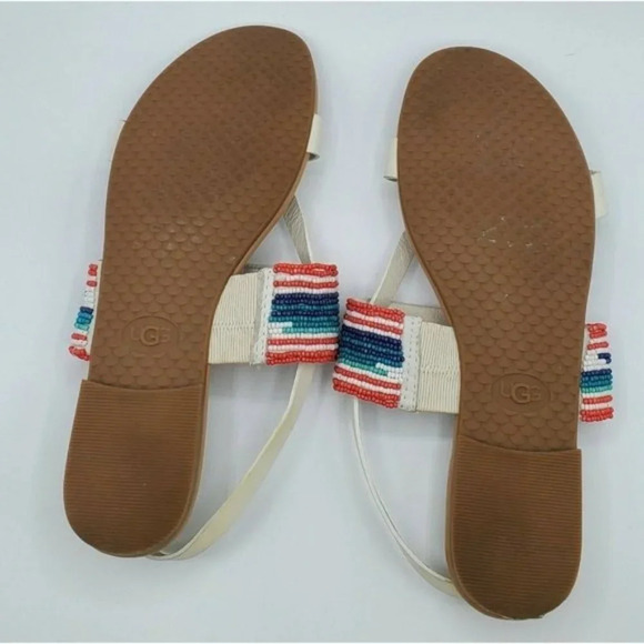 UGG White Leather Band Thong SANDALS Verona SW - Picture 9 of 9